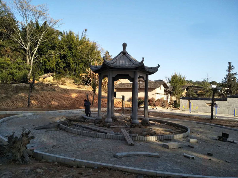 公園水泥仿木涼亭